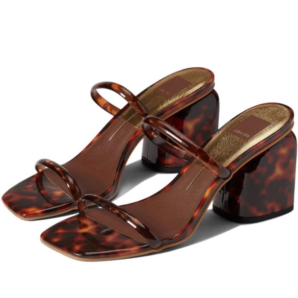 Dolce Vita Block Heel Sandal - Tortoise Shell in Size 10